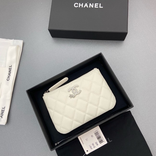Chanel Zipped Pocket wallet S4811 Cream