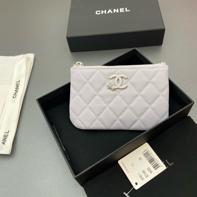 Chanel Zipped Pocket wallet S4811 light gray