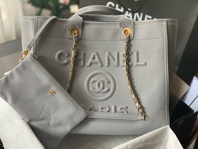 CHANEL Large Tote A66941 light gray