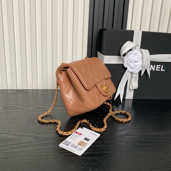 CHANEL Mini Flap Bag AS5758 Camel&gold Metal