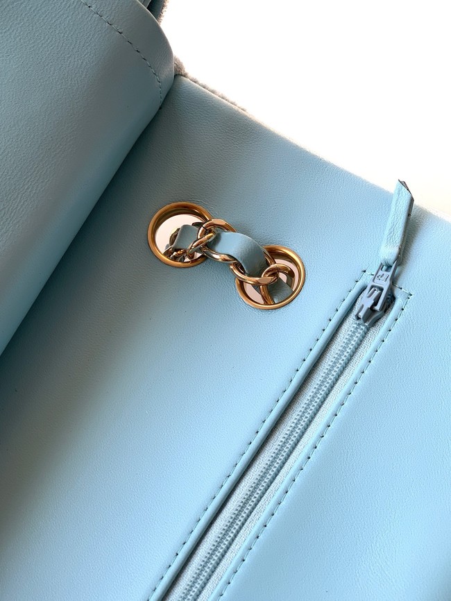 CHANEL Classic 11.12 Handbag velvet A01112 light blue