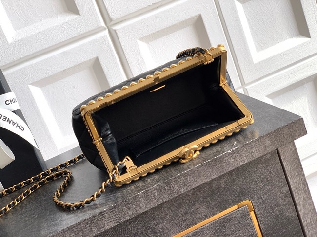CHANEL Clutch Pearly Lambskin AS5912 black