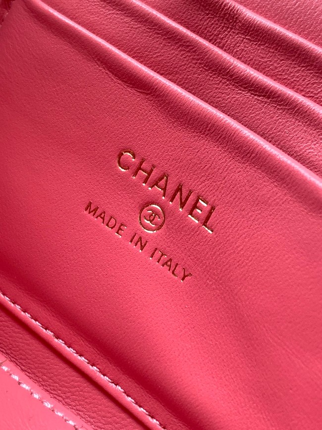 CHANEL velvet Vanity with Chain AP3940 pink