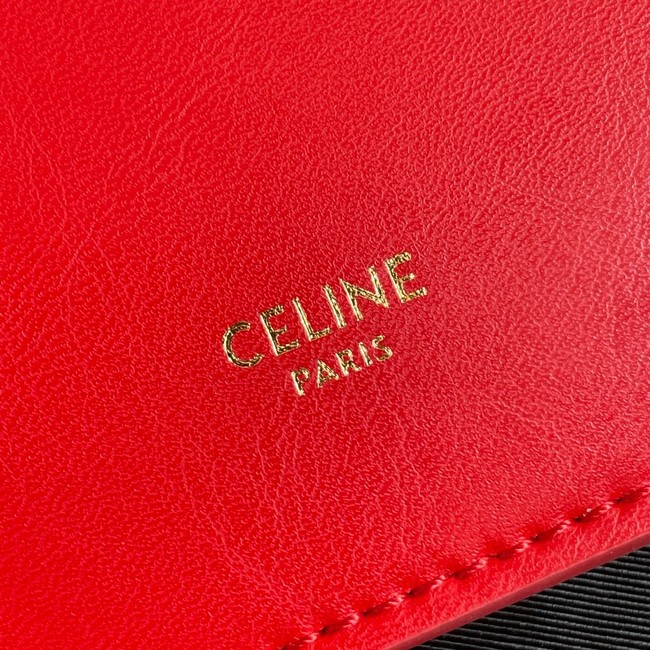 Celine FLAT CABAS NEW LUGGAGE IN GLOSSY CALFSKIN 123963 Ultra Red