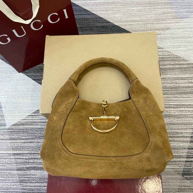 Gucci Beatrix medium tote bag suede 850926 brown suede