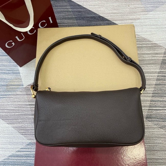 Gucci Half Horsebit medium shoulder bag 860787 dark brown
