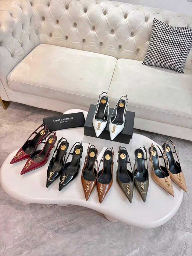 Saint Laurent slingback pumps in smooth leather 97170-1