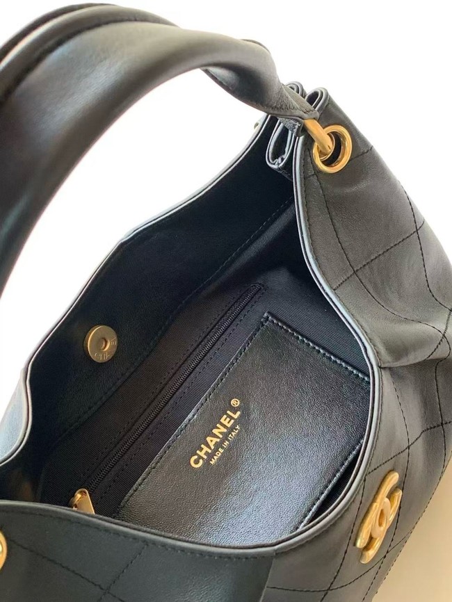 CHANEL Hobo Bag Calfskin AS5970 black