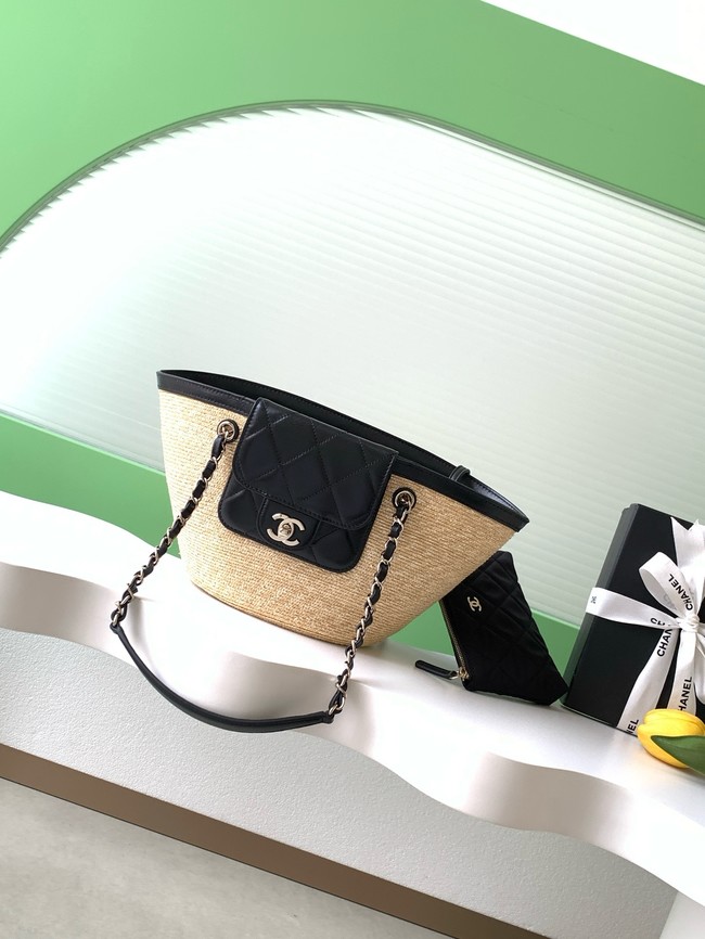 CHANEL Small Tote AS5951 Beige & black
