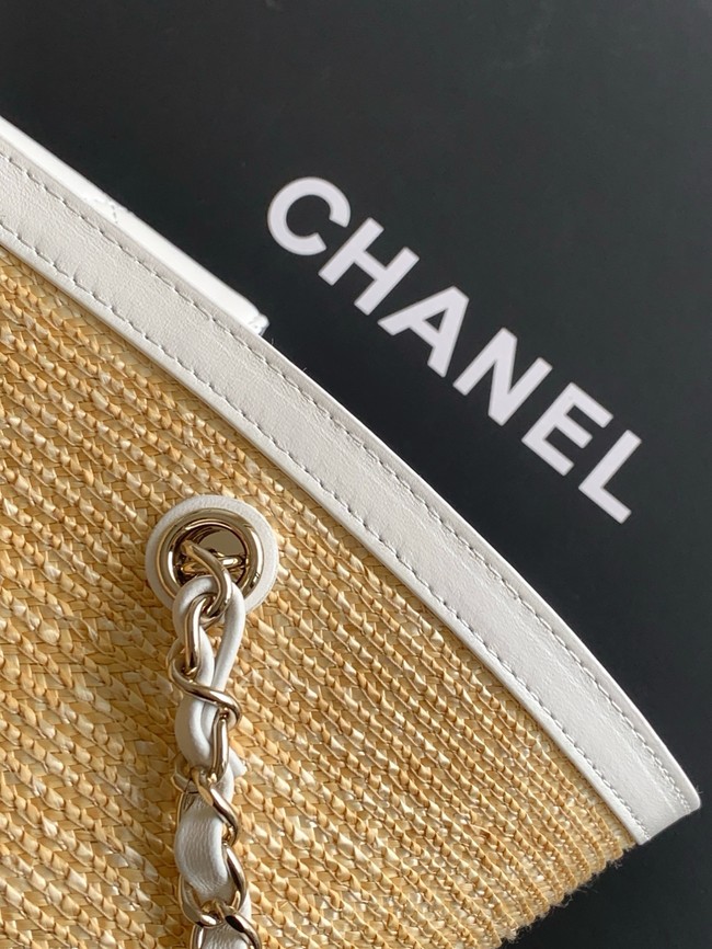 CHANEL Small Tote AS5951 Beige & white
