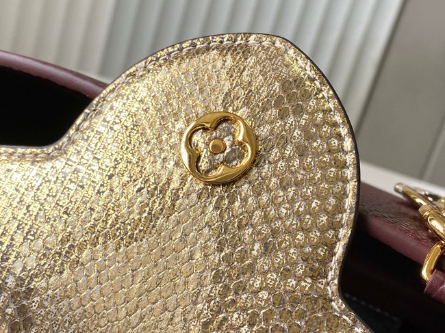 Louis Vuitton Capucines BB M89369 Grenat Red&gold Snake skin