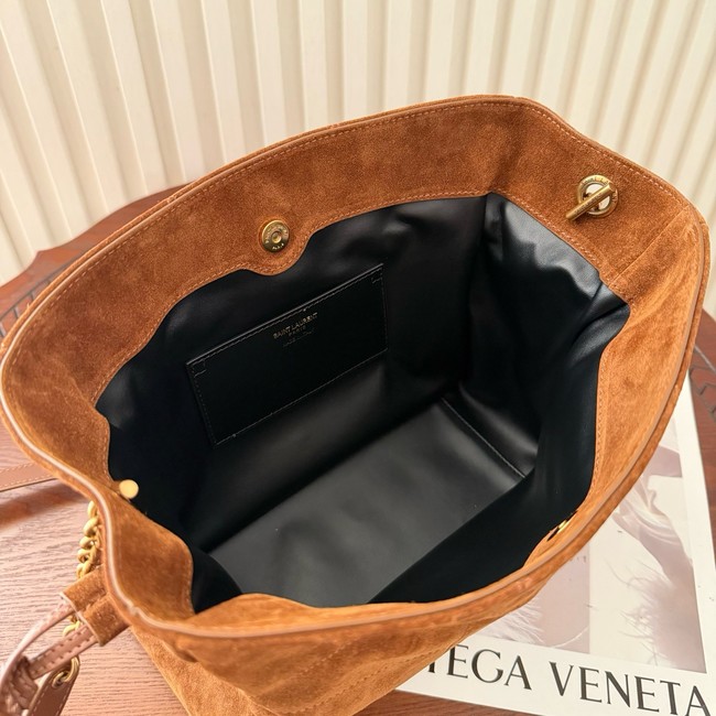 SAINT LAURENT JAMIE shoulder pouch in suede 862712 CARAMEL