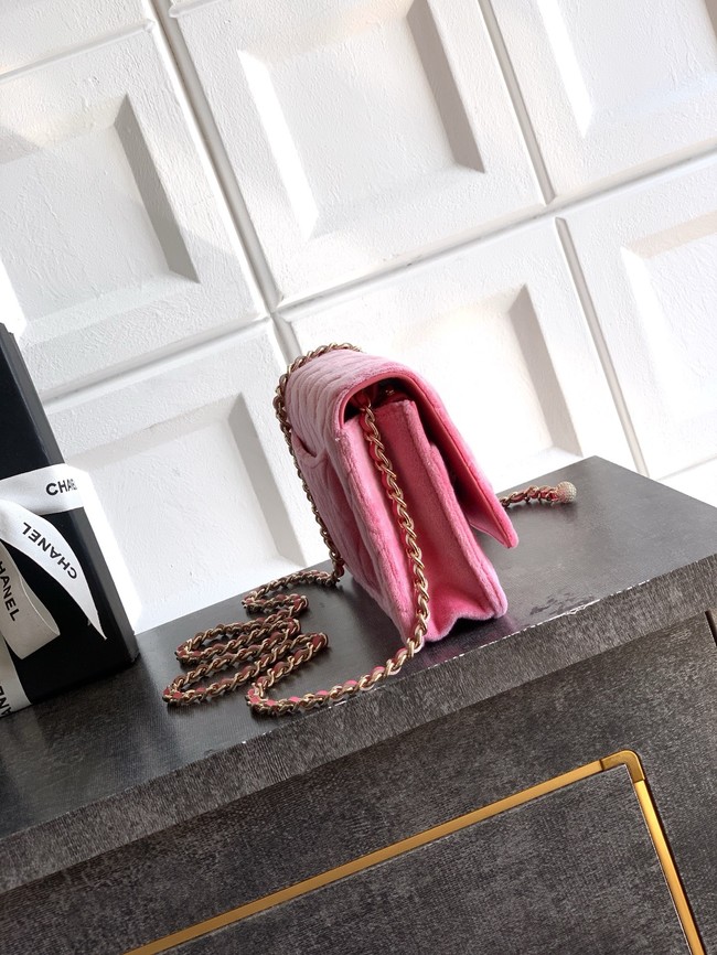 Chanel velvet Wallet On Chain AP1450 pink