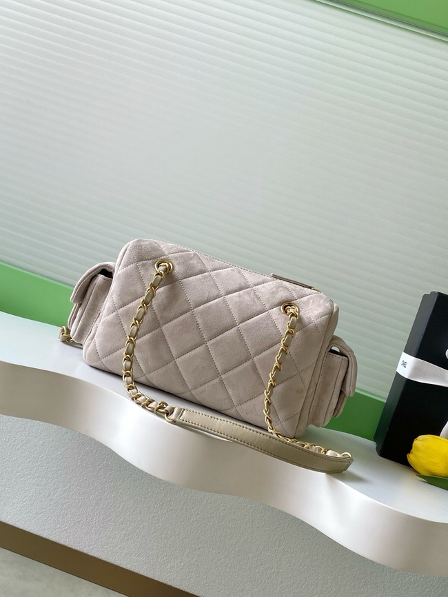 Chanel velvet Bowling Bag AS5791 Cream