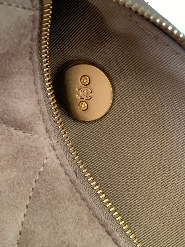 Chanel velvet Bowling Bag AS5791 Khaki