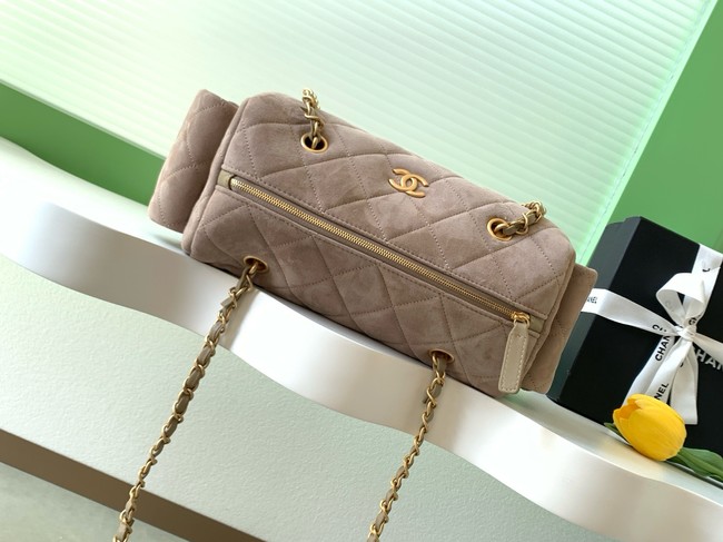Chanel velvet Small Bowling Bag AS5792 Khaki