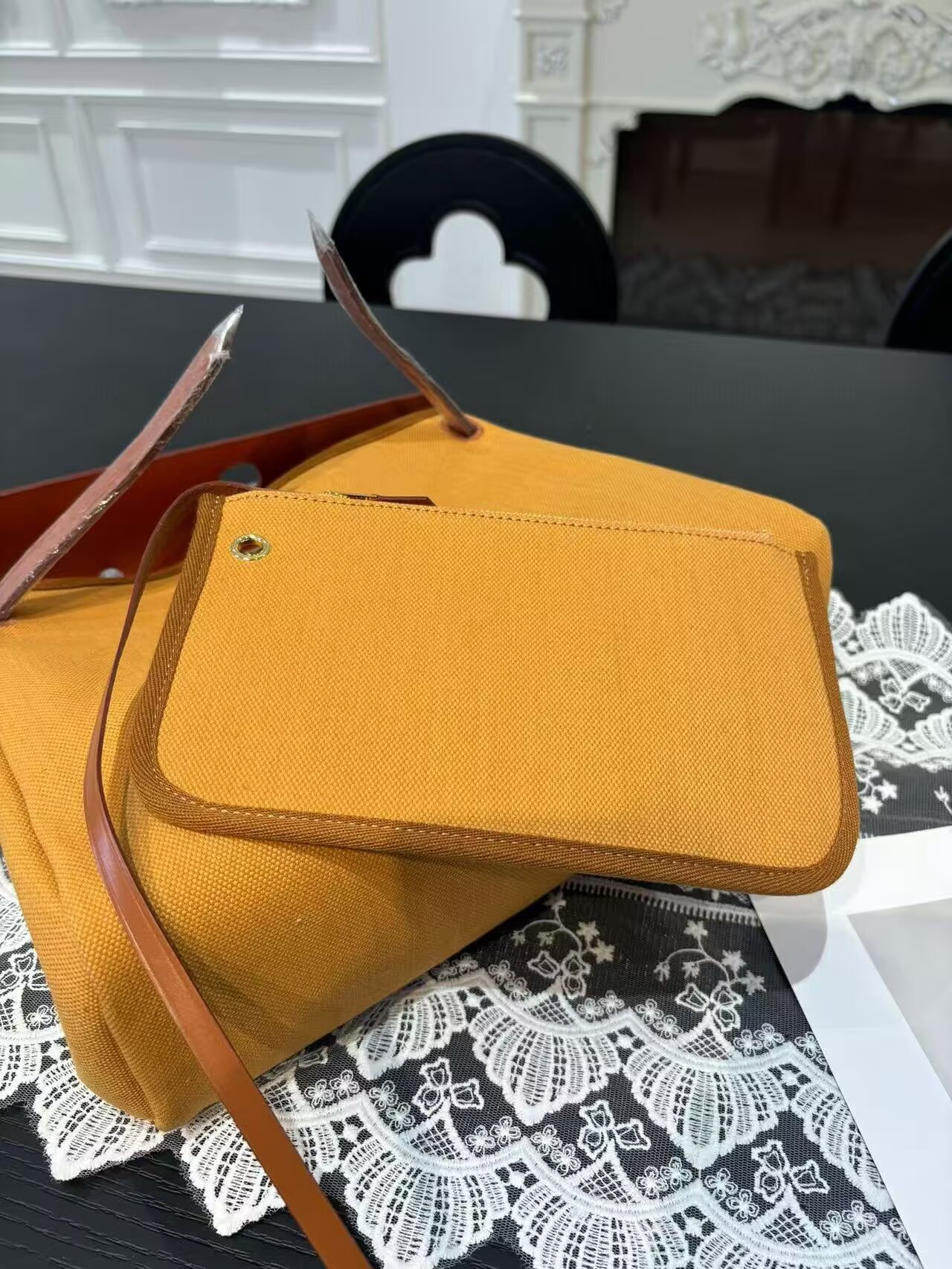 Hermes Herbag 31CM Original Canvas Leather & Calfskin 45987 Brown