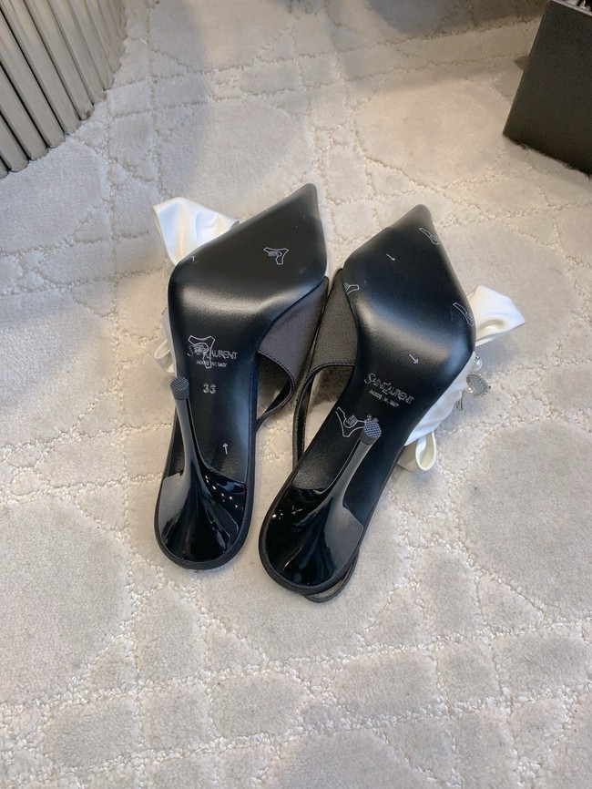 Saint Laurent AMALIA slingback pumps in satin crepe 21072-1