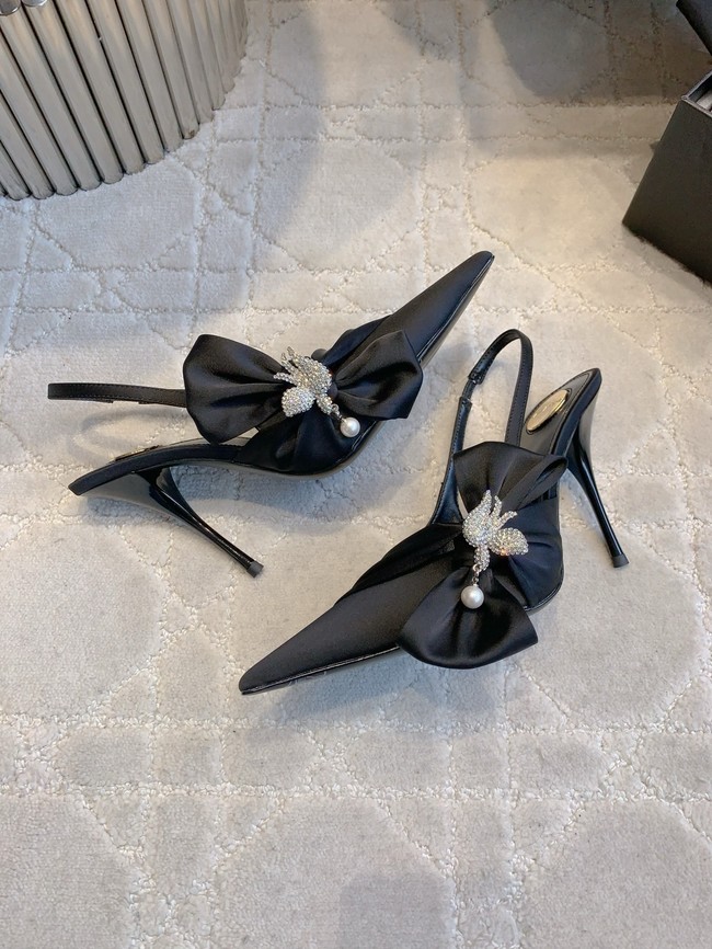 Saint Laurent AMALIA slingback pumps in satin crepe 21072-2