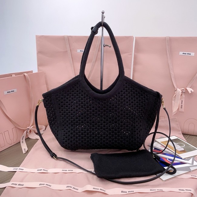 MIUMIU woven tote bag 5GB281 Black