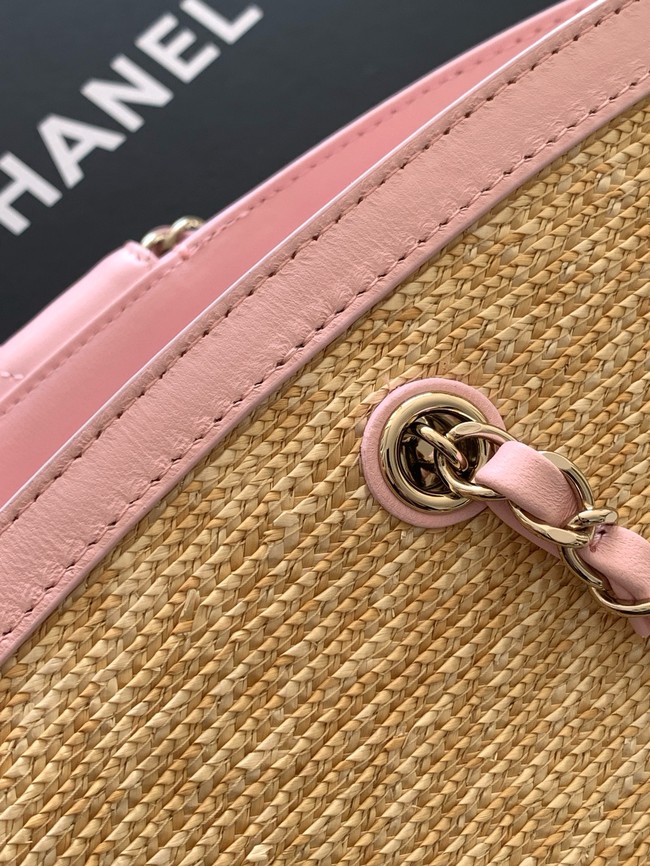 CHANEL Small Tote AS5951 Beige & pink