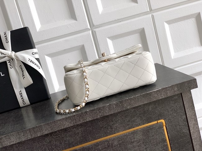 CHANEL Mini Flap Bag with Top Handle AP2431 white