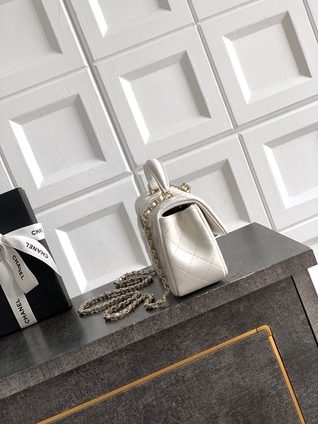 CHANEL Mini Flap Bag with Top Handle AP2431 white