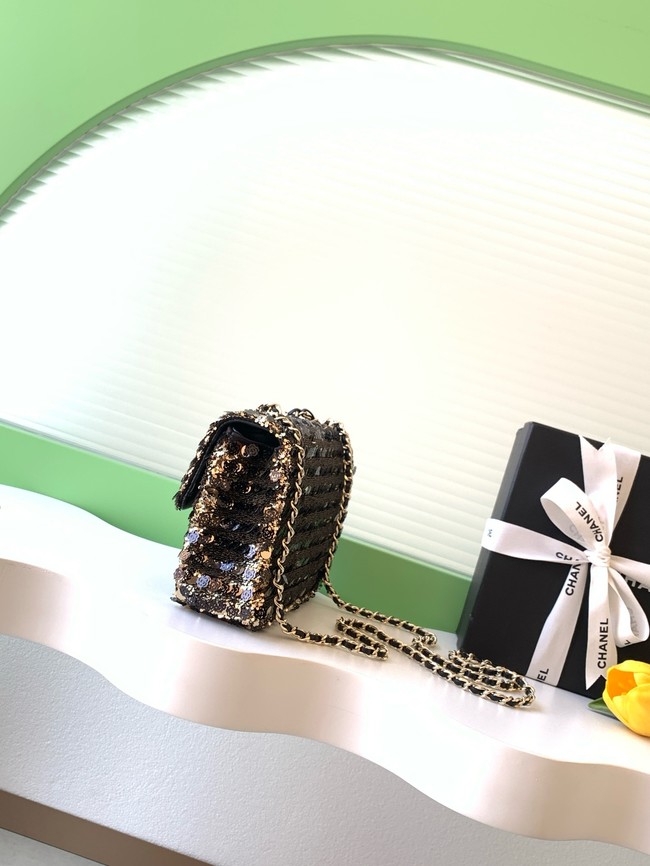 CHANEL Evening Bag AS4298 black&gold