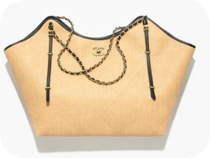 CHANEL Maxi Shopping Bag Braided Raffia AS5463 Dark Beige