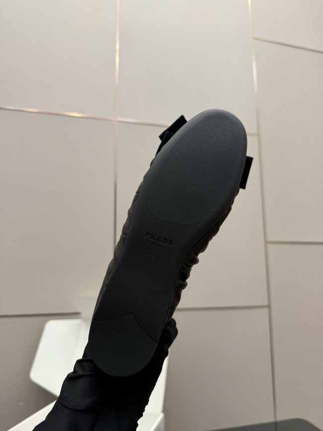 Prada Mordore nappa leather ballerinas with bow 55723-4