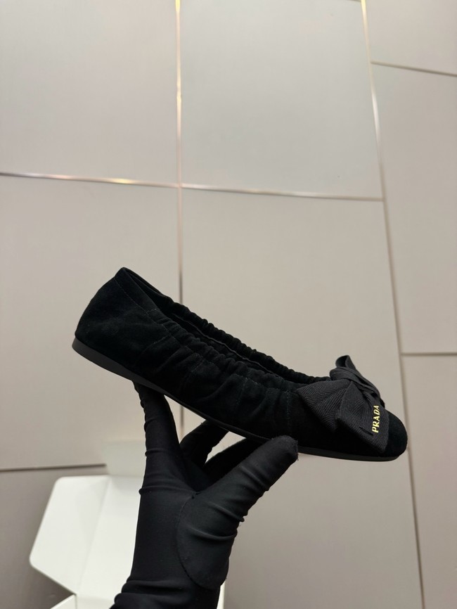 Prada Mordore nappa leather ballerinas with bow 55723-6