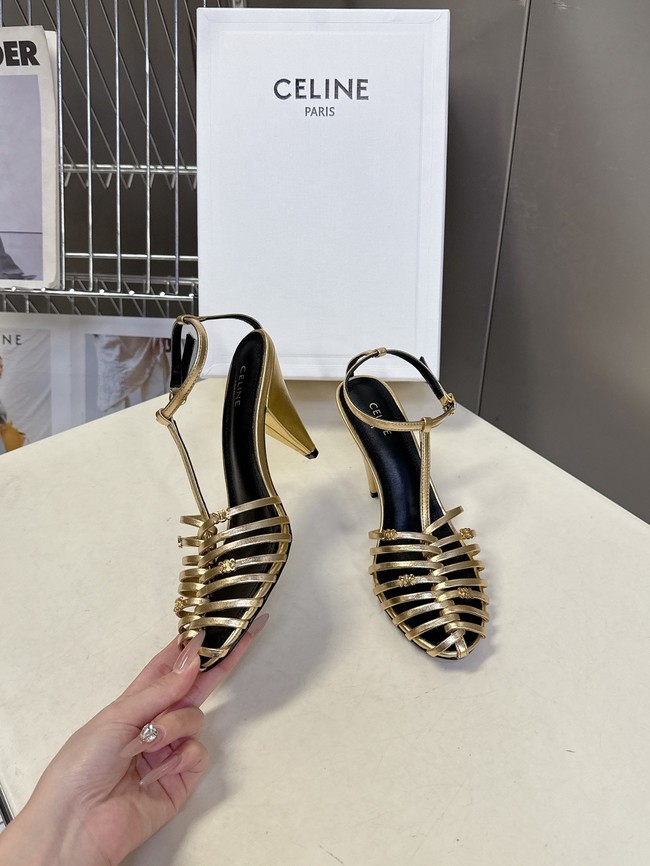 CELINE CAGE STRAPPY SANDAL IN LAMINATED LAMBSKIN 36657-1