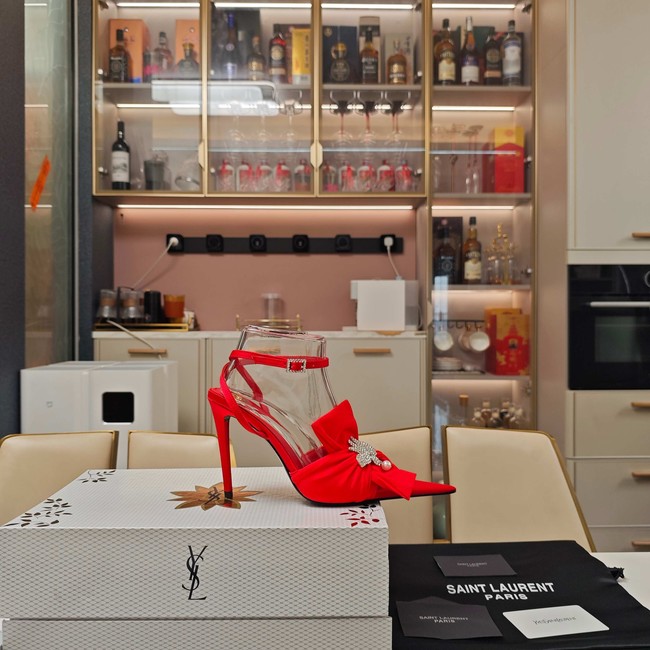 Saint Laurent AMALIA slingback pumps in satin crepe Heel 10.5CM 35964-5