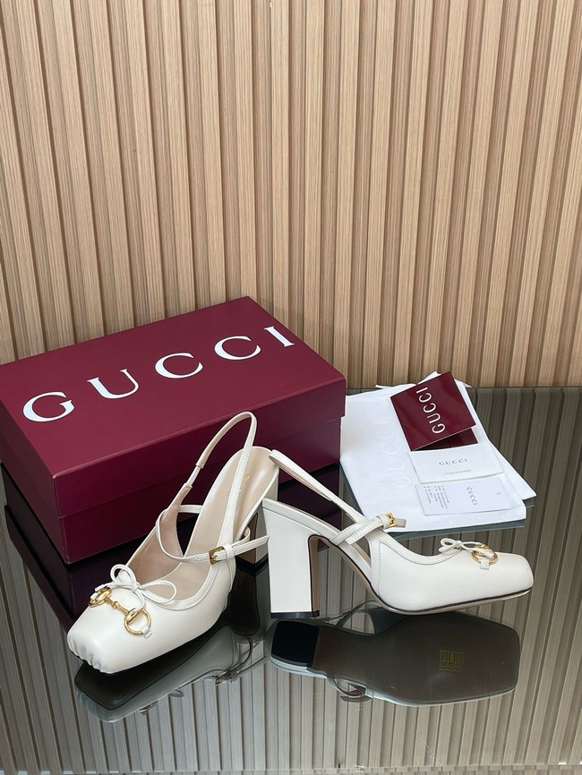 Gucci Womens slingback pump with Horsebit Heel 9.5CM 66924-6