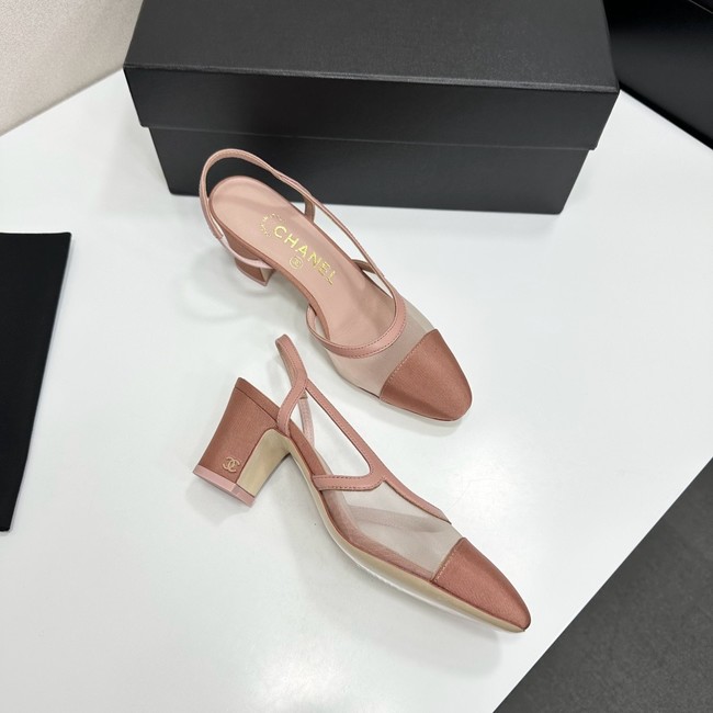 Chanel Slingbacks Mesh & Grosgrain Heel Height 65mm G31318-4