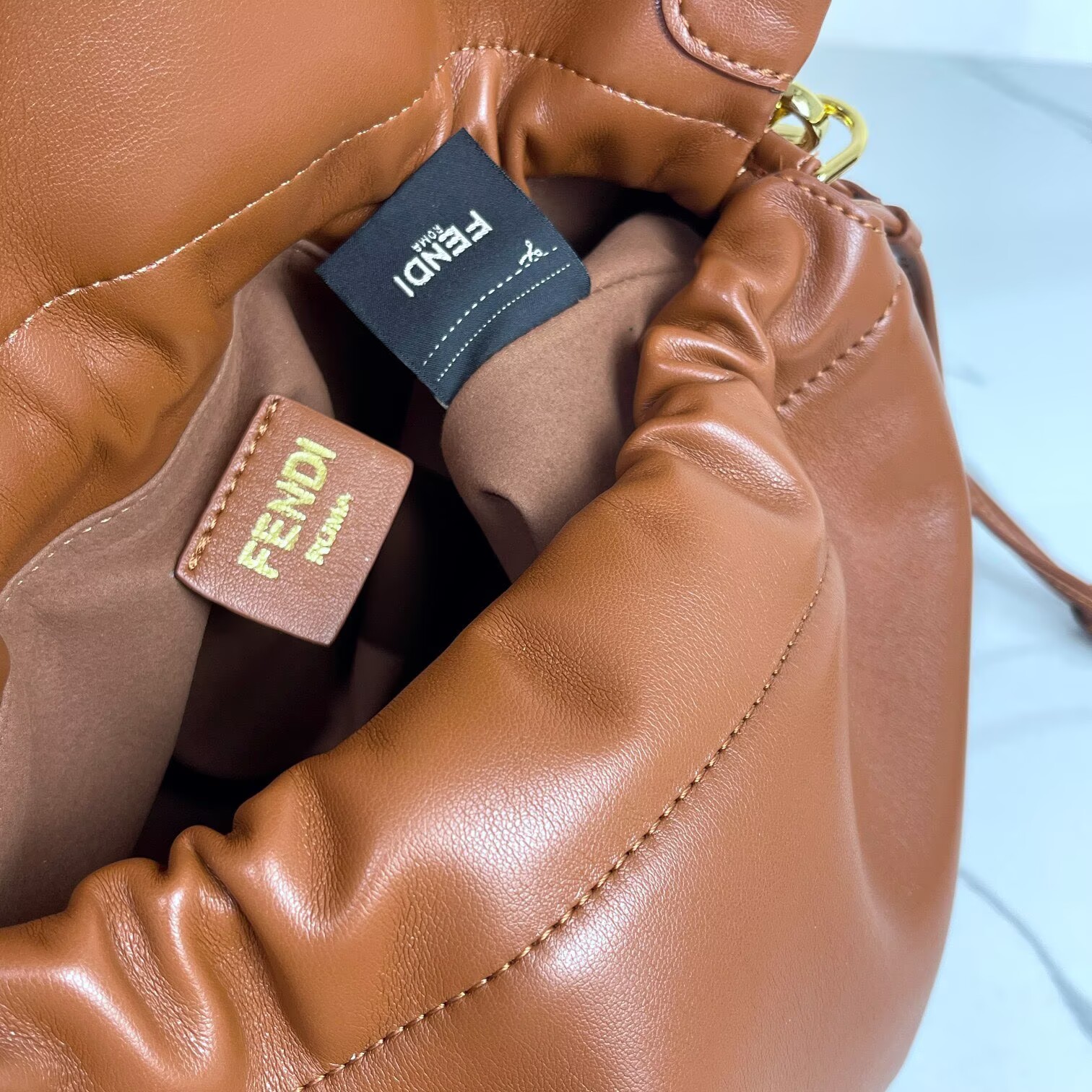 FENDI 2025 Mamma Baguette Original Leather Medium Bag FF8851 Brown