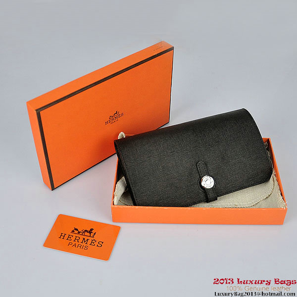 Hermes Dogon Wallet Travel Case H001 Black Hermes Dogon Wallet Travel Case H001 Black