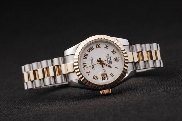 Rolex Datejust Mechanism Golden White Cutwork Watch-RD2374 Rolex Datejust Mechanism Golden White Cutwork Watch-RD2374