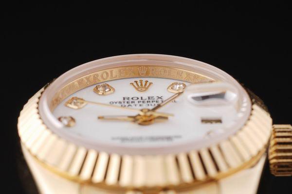 Rolex Datejust Mechanism Golden White Surface Women Watch-RD2462 Rolex Datejust Mechanism Golden White Surface Women Watch-RD2462