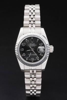 Rolex Datejust Mechanism Silver Bezel Black Surface Watch-RD2452 Rolex Datejust Mechanism Silver Bezel Black Surface Watch-RD2452