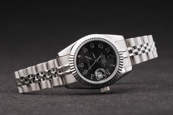 Rolex Datejust Mechanism Silver Bezel Black Surface Watch-RD2452 Rolex Datejust Mechanism Silver Bezel Black Surface Watch-RD2452