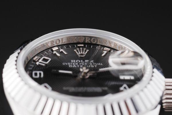 Rolex Datejust Mechanism Silver Bezel Black Surface Watch-RD2452 Rolex Datejust Mechanism Silver Bezel Black Surface Watch-RD2452