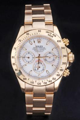 Rolex Daytona Mechanism Golden Bezel White 38mm Watch-RD3831 Rolex Daytona Mechanism Golden Bezel White 38mm Watch-RD3831